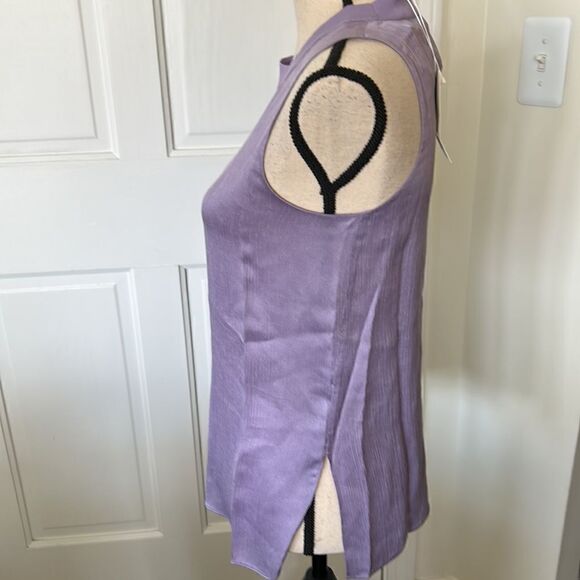 VINCE RIB-TRIM LILAC SILK SHELL  NWT - Picture 5 of 9